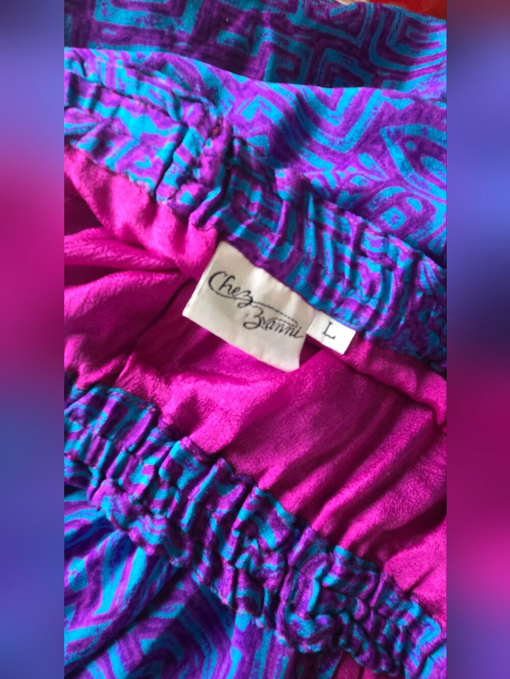 Vintage Funky Silk Geometric Skirt - Picture 6 of 8